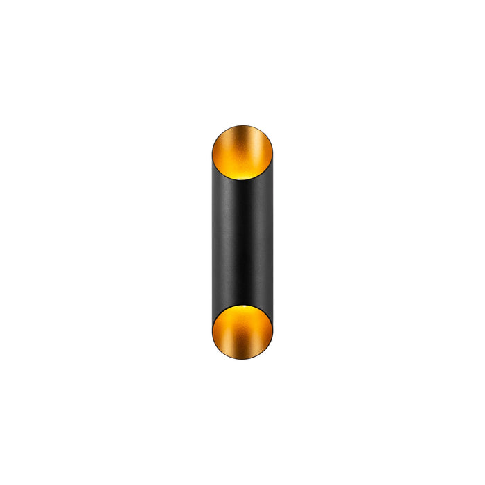 Aplique de pared metal negro 8x12x30 cm 2 casquillos G9