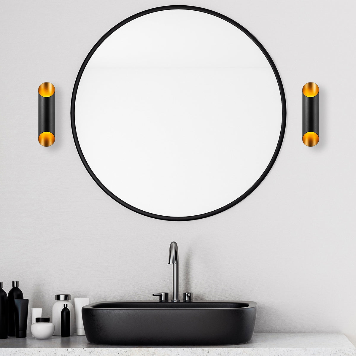 Aplique de pared metal negro 8x12x30 cm 2 casquillos G9 (4)