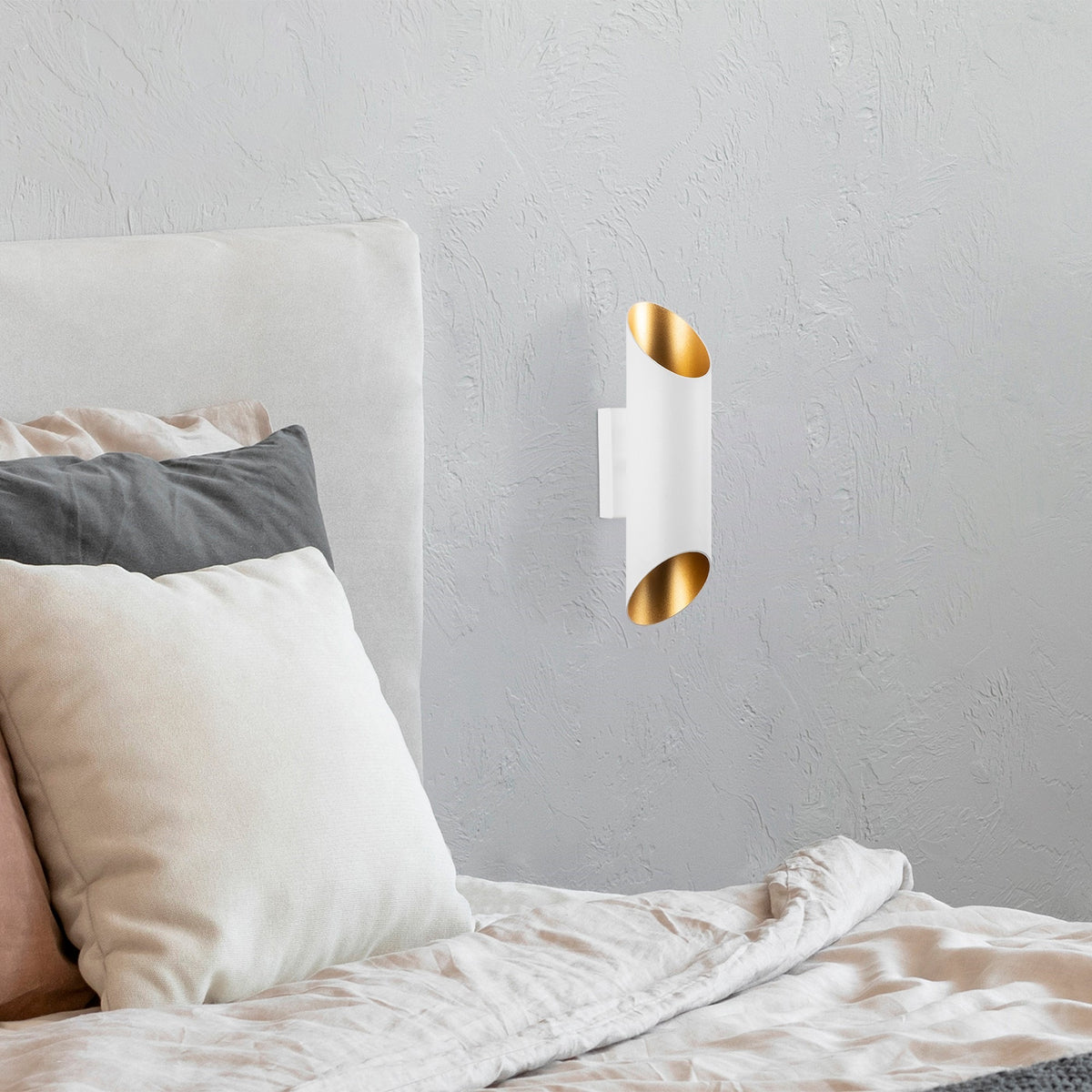 Aplique de pared metal blanco 8x12x30 cm 2 casquillos G9 (5)