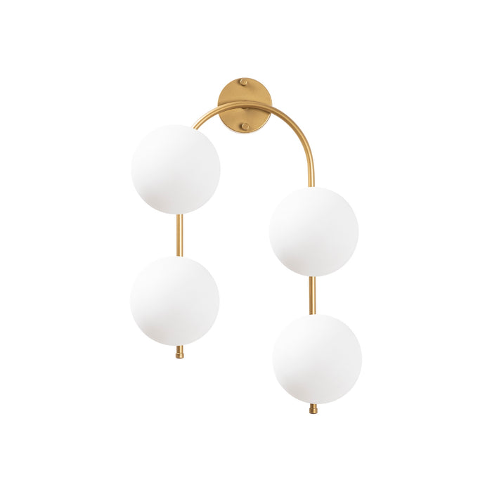 Aplique pared curvo 4 luces metal dorado 40x26x62cm