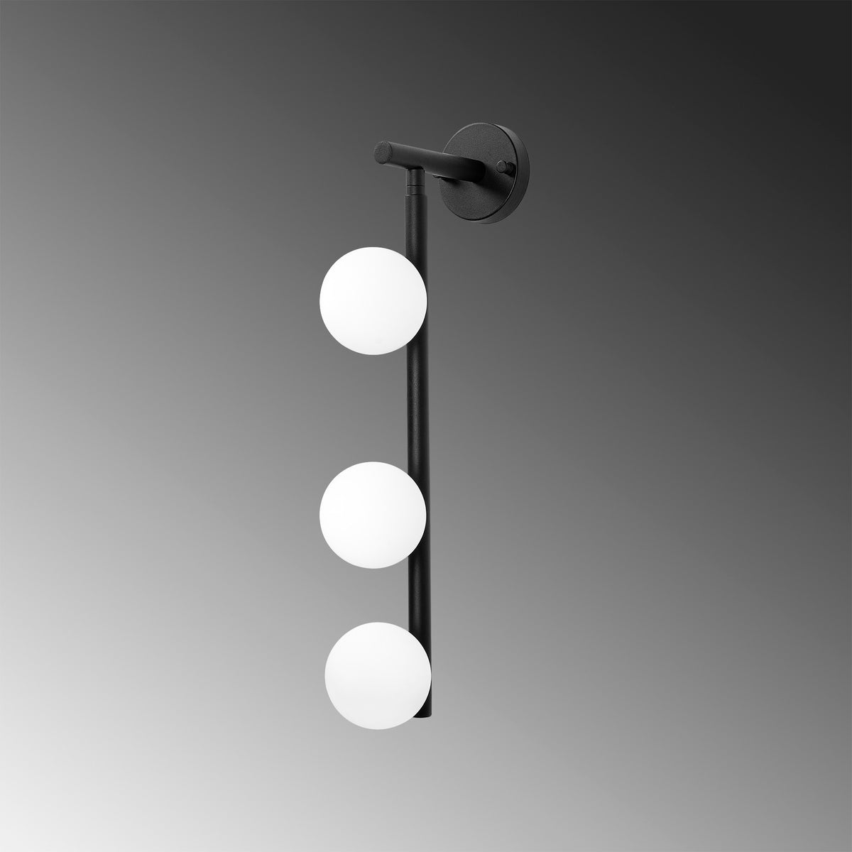 Aplique de pared metal negro 10x24x59 cm 3 casquillos G9 (6)