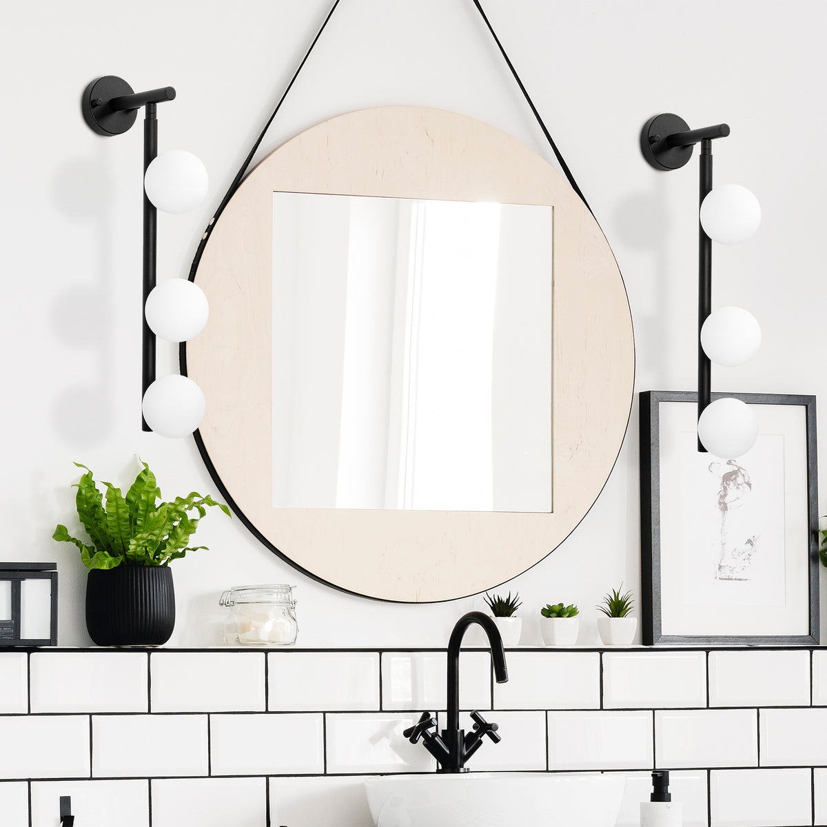 Aplique de pared metal negro 10x24x59 cm 3 casquillos G9 (8)
