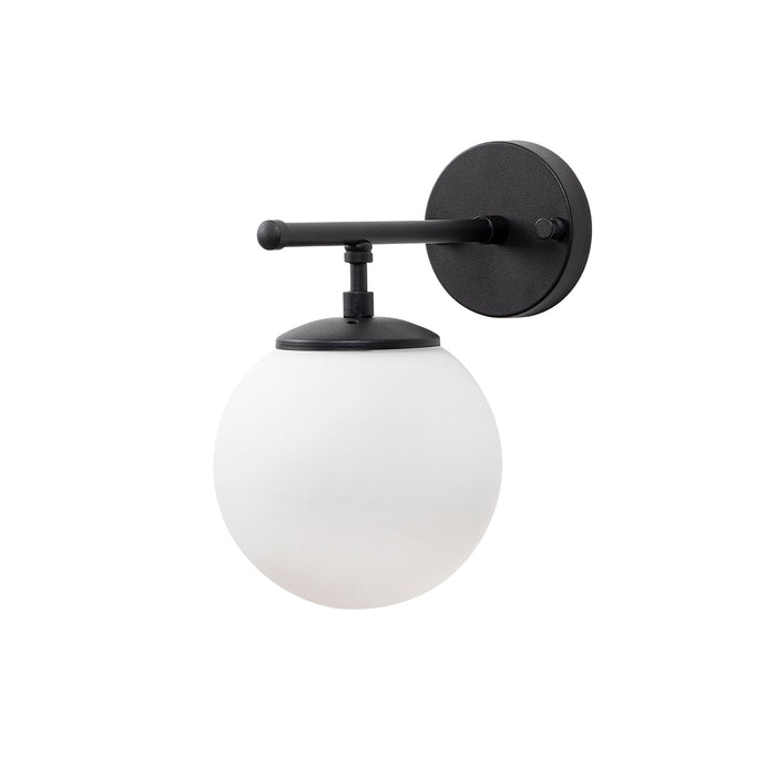Aplique de pared pantalla blanca metal negro 15x24x24 cm E14