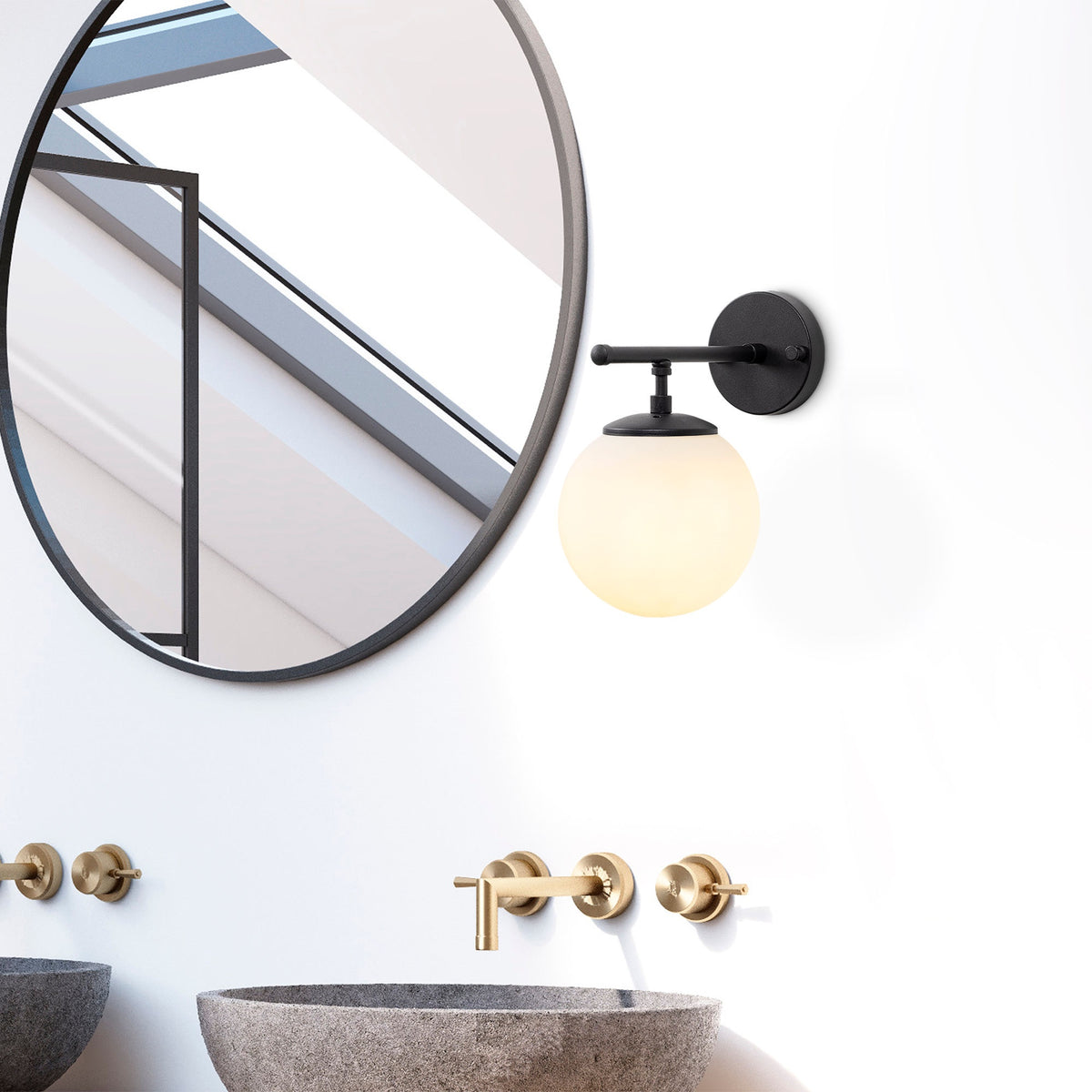 Aplique de pared pantalla blanca metal negro 15x24x24 cm E14 (5)