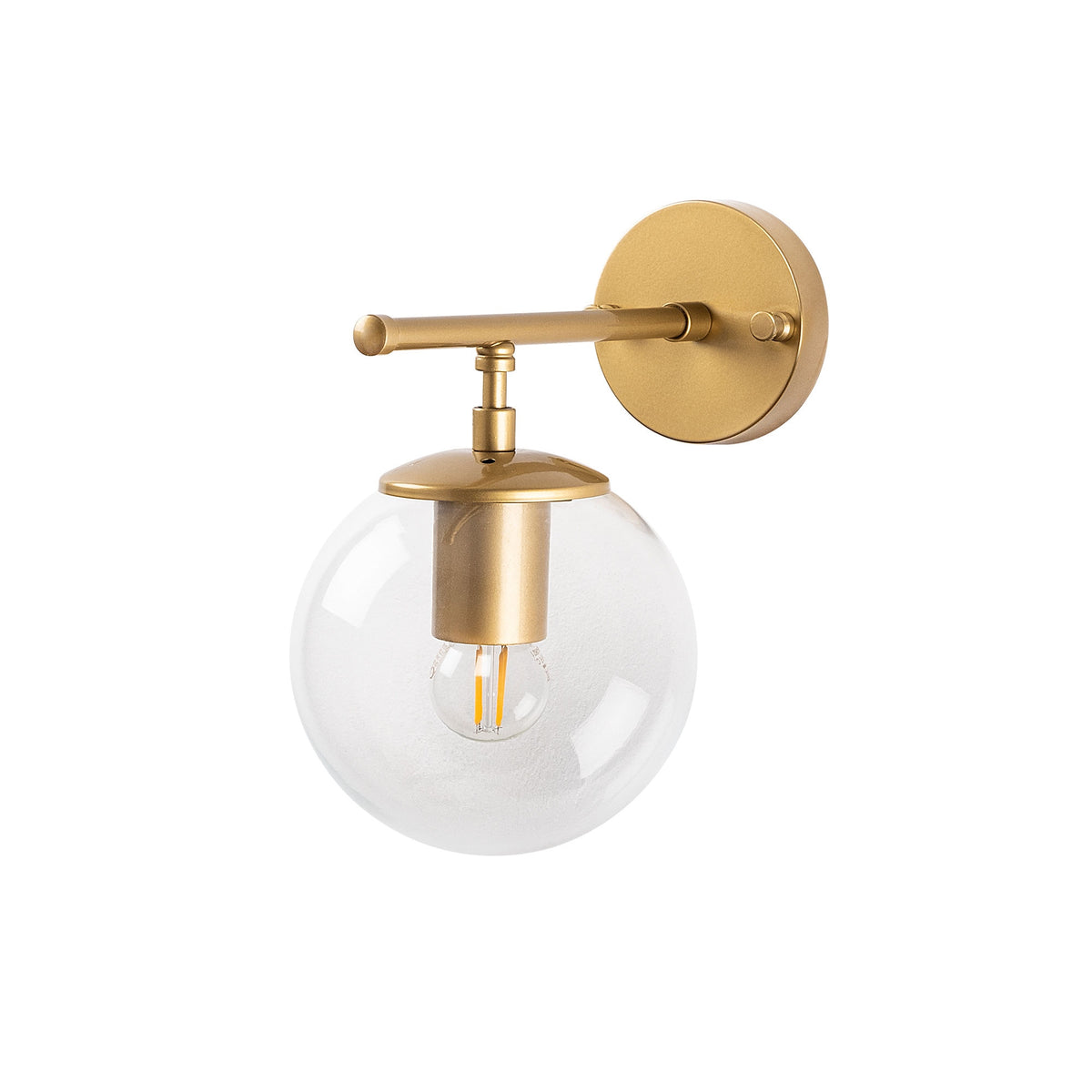 Aplique pared metal dorado pantalla transp 15x24x24cm