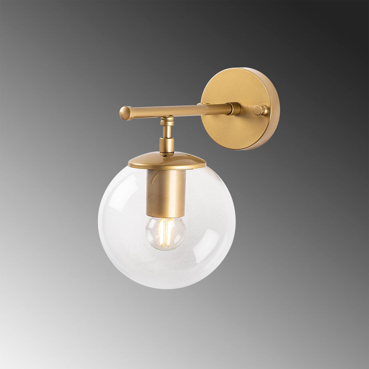 Aplique pared metal dorado pantalla transp 15x24x24cm (4)