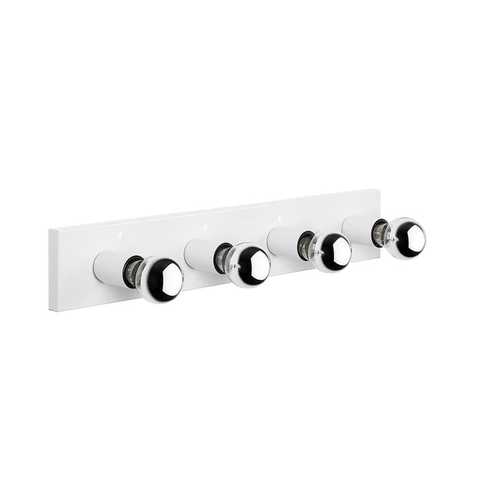 Aplique de pared metal blanco 10x10x60 cm 4 casquillos E27