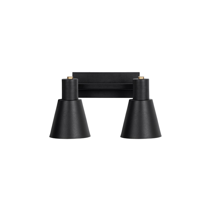 Aplique de pared metal negro 38x21x21 cm 2 casquillos E27