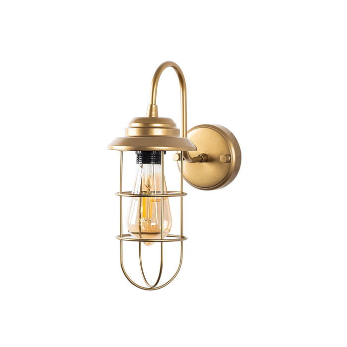 Aplique de pared metal oro 12x25x32 cm casquillo E27