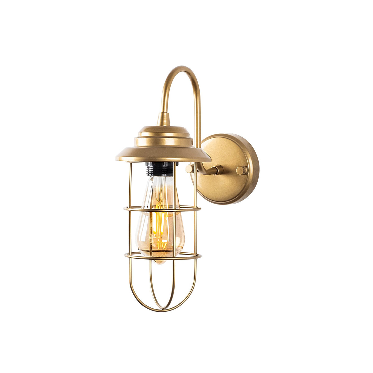 Aplique de pared metal oro 12x25x32 cm casquillo E27 (3)