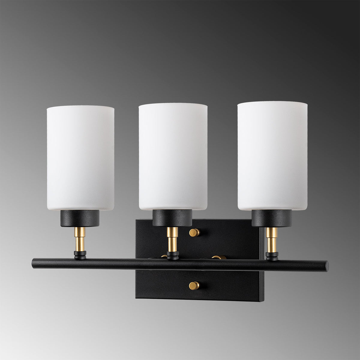 Aplique de pared metal negro 46x15x28 cm 3 casquillos E27 (5)