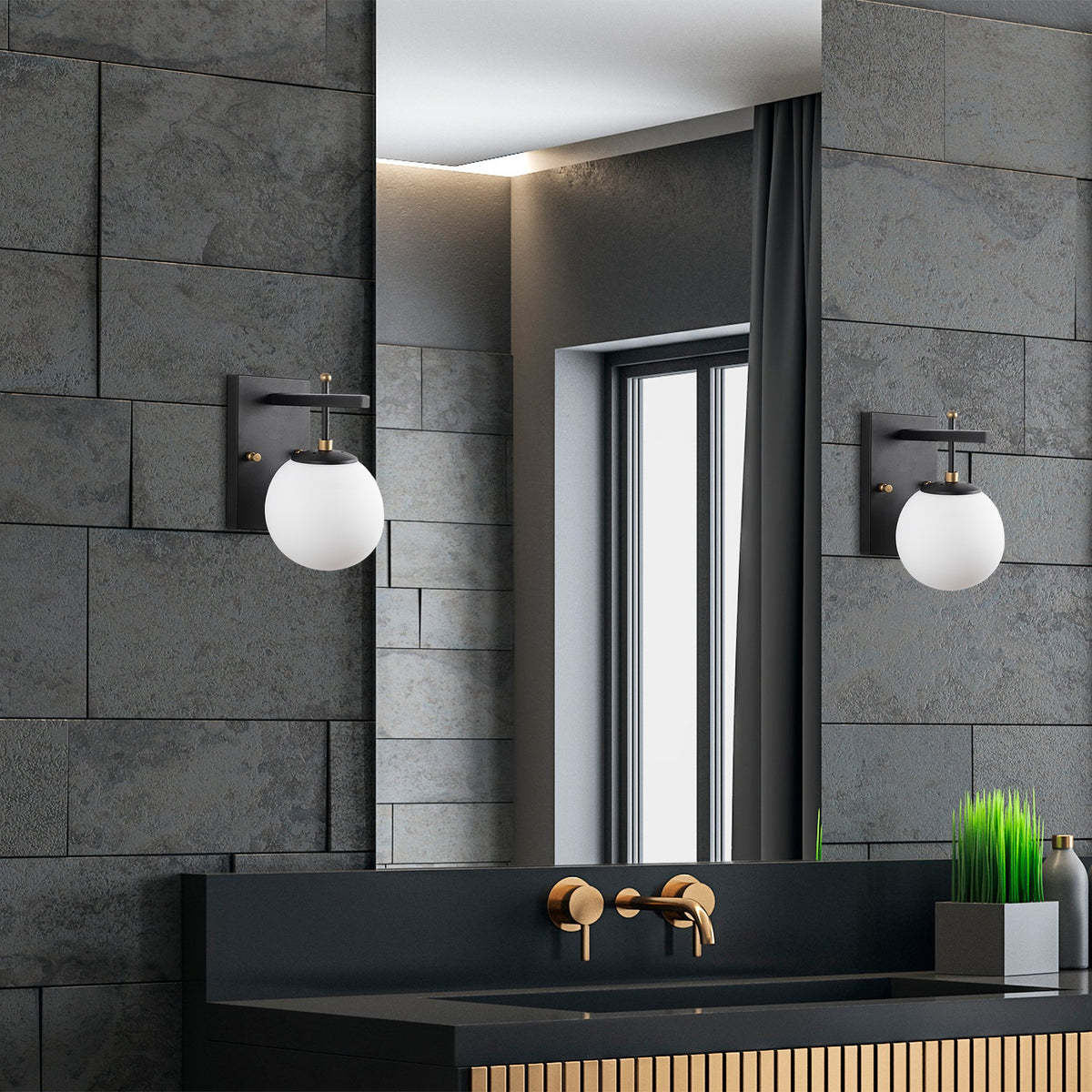Aplique de pared pantalla blanca metal negro 15x20x15 cm E14 (5)