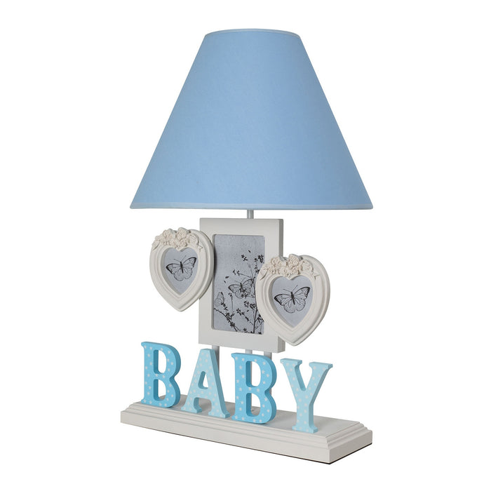 Lámpara de sobremesa MDF azul 31x30x50 cm E27 Max 60W
