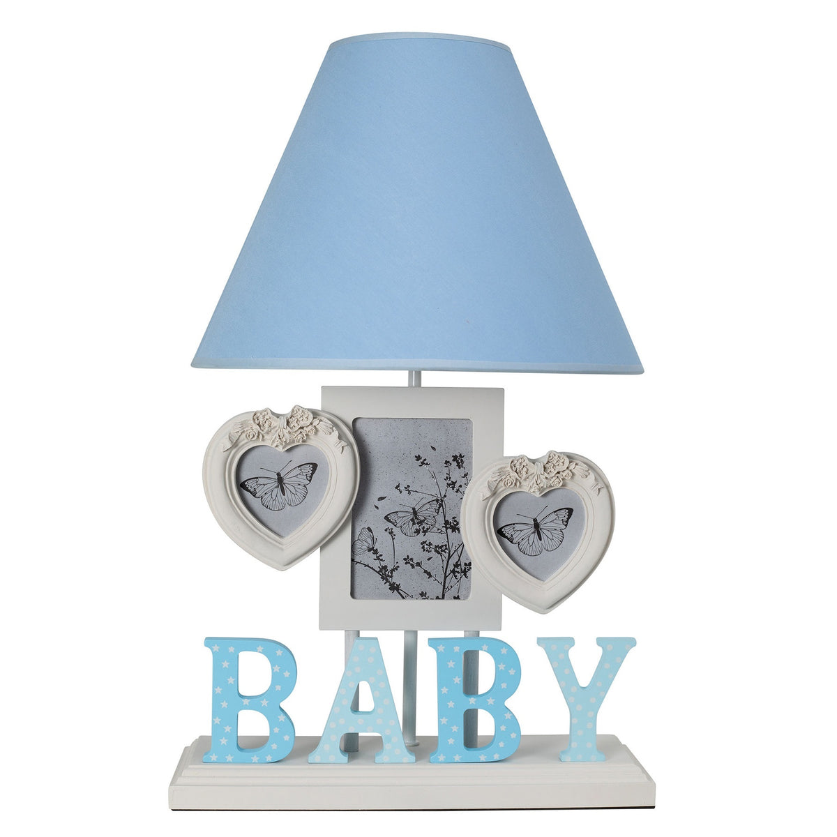 Lámpara de sobremesa MDF azul 31x30x50 cm E27 Max 60W (2)