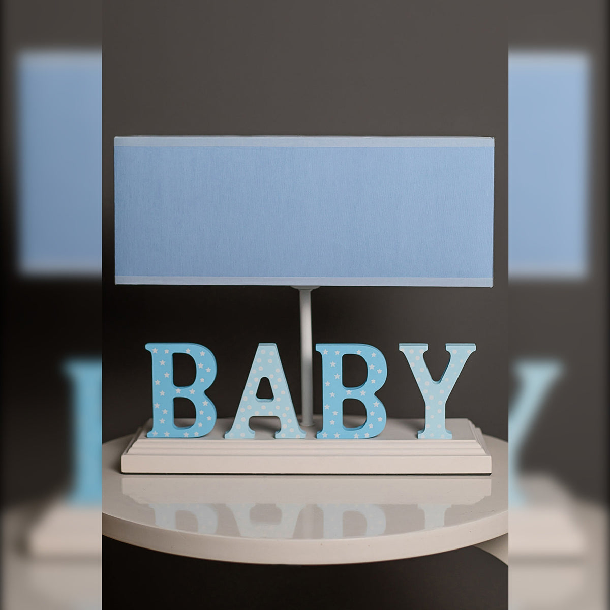 Lámpara de sobremesa MDF azul colección Volga E27 60W (3)