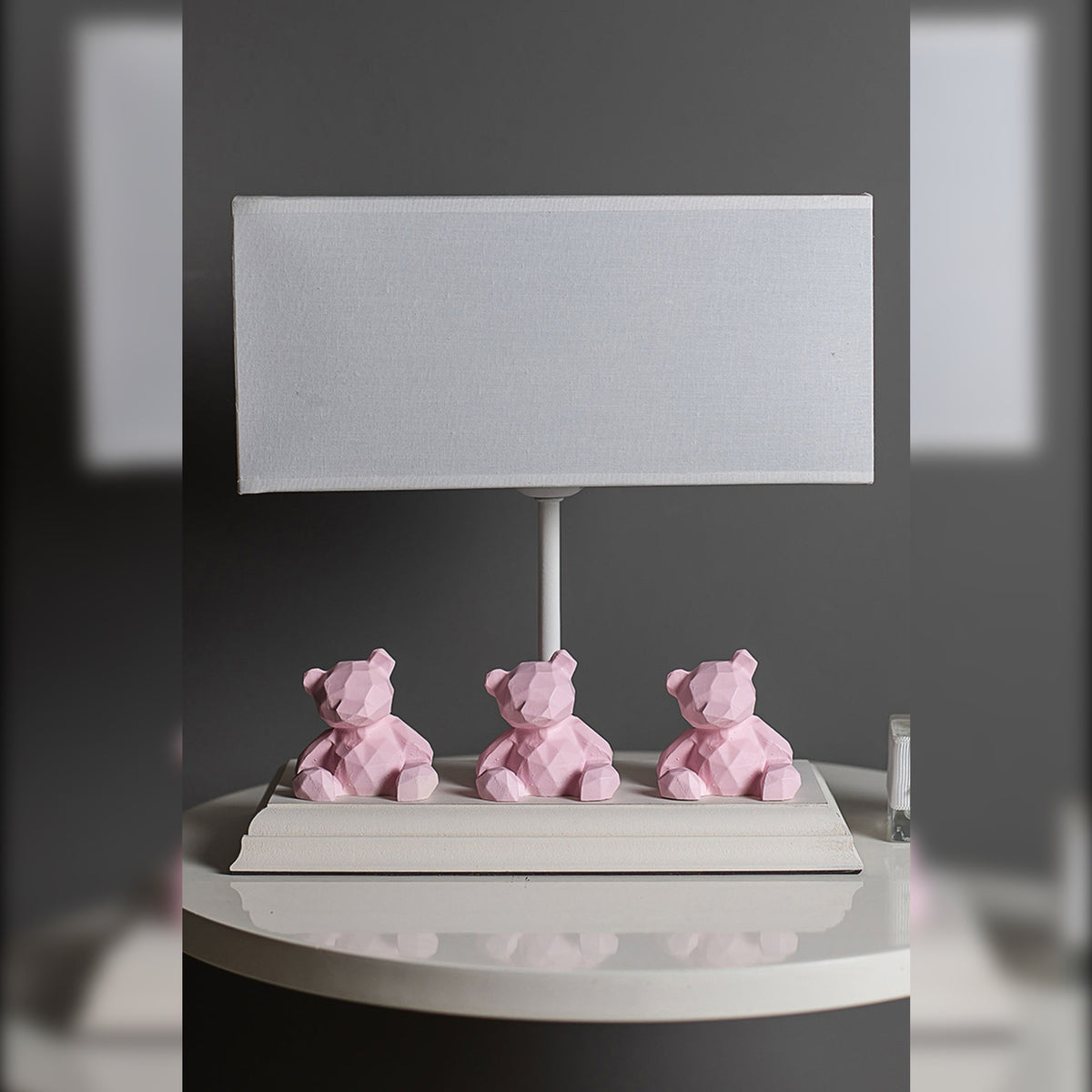 Lámpara de sobremesa MDF rosa colección Volga 26x12x28cm E27 (3)