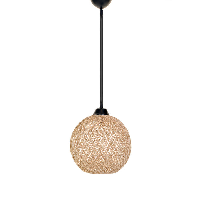 Lámpara de techo yute artesanal blanco marrón casquillo E27