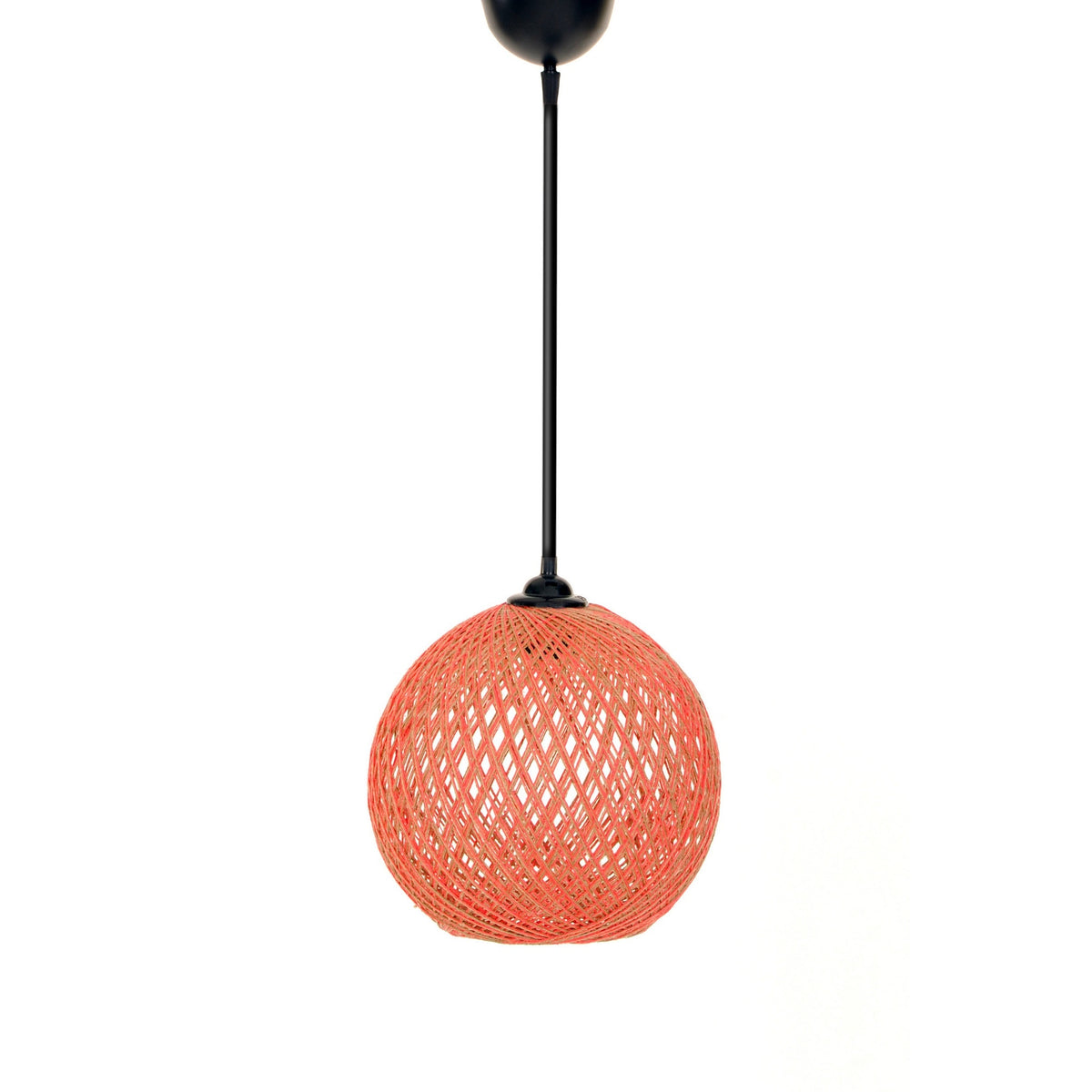 Lámpara de techo yute artesanal naranja marrón casquillo E27