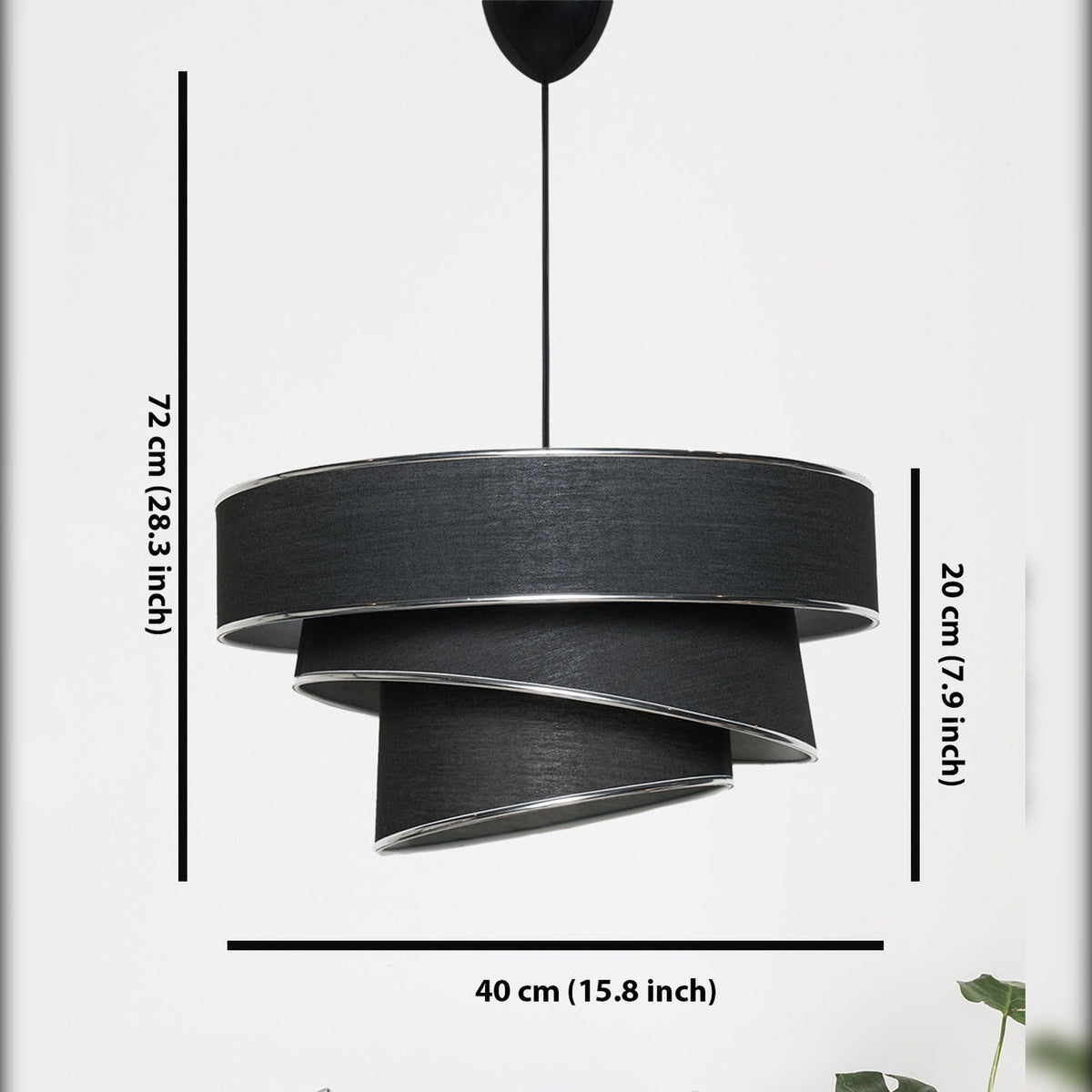 Lámpara de techo metal negro silver estructura decorativa (2)