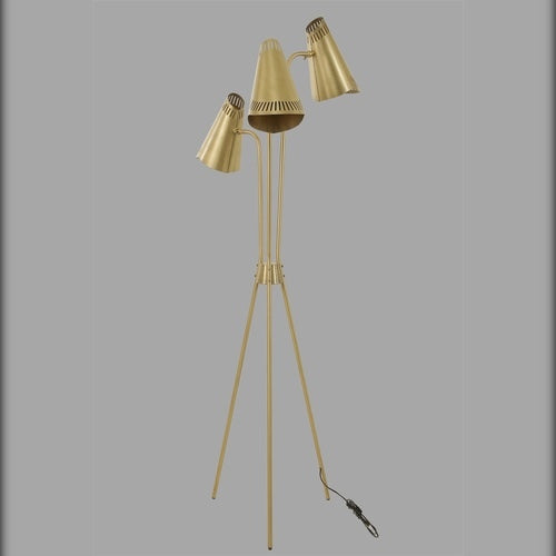 Lámpara de pie 3 focos metal oro colección Malaui 45x45x180cm E27 (2)