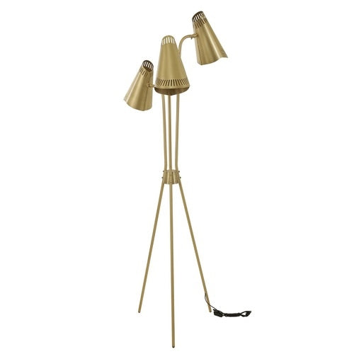 Lámpara de pie 3 focos metal oro colección Malaui 45x45x180cm E27 (3)