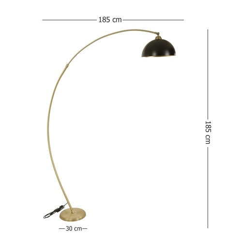 Lámpara de pie metal oro negro colección Malaui 30x30x185cm E27 (2)