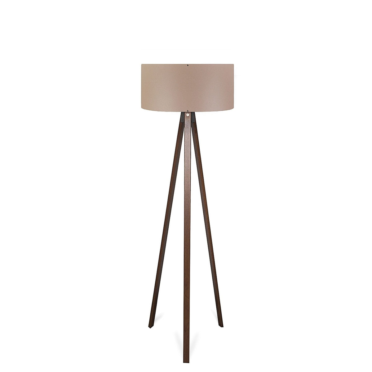 Lámpara de pie trípode oscuro MDF marrón 38x38x140 cm E27