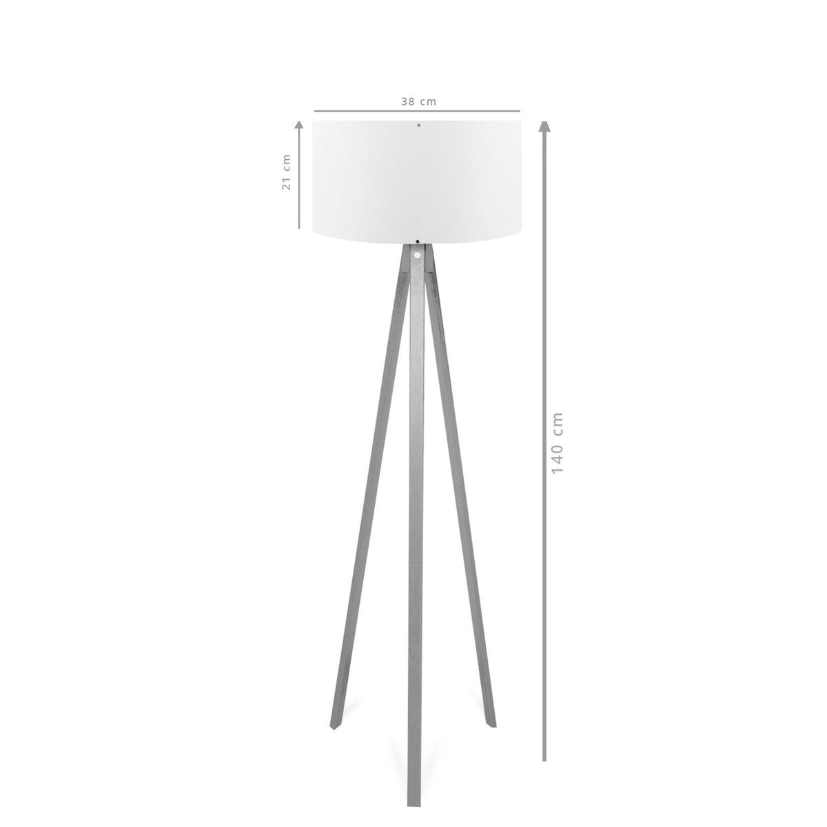 Lámpara de pie trípode oscuro MDF marrón 38x38x140 cm E27 (2)