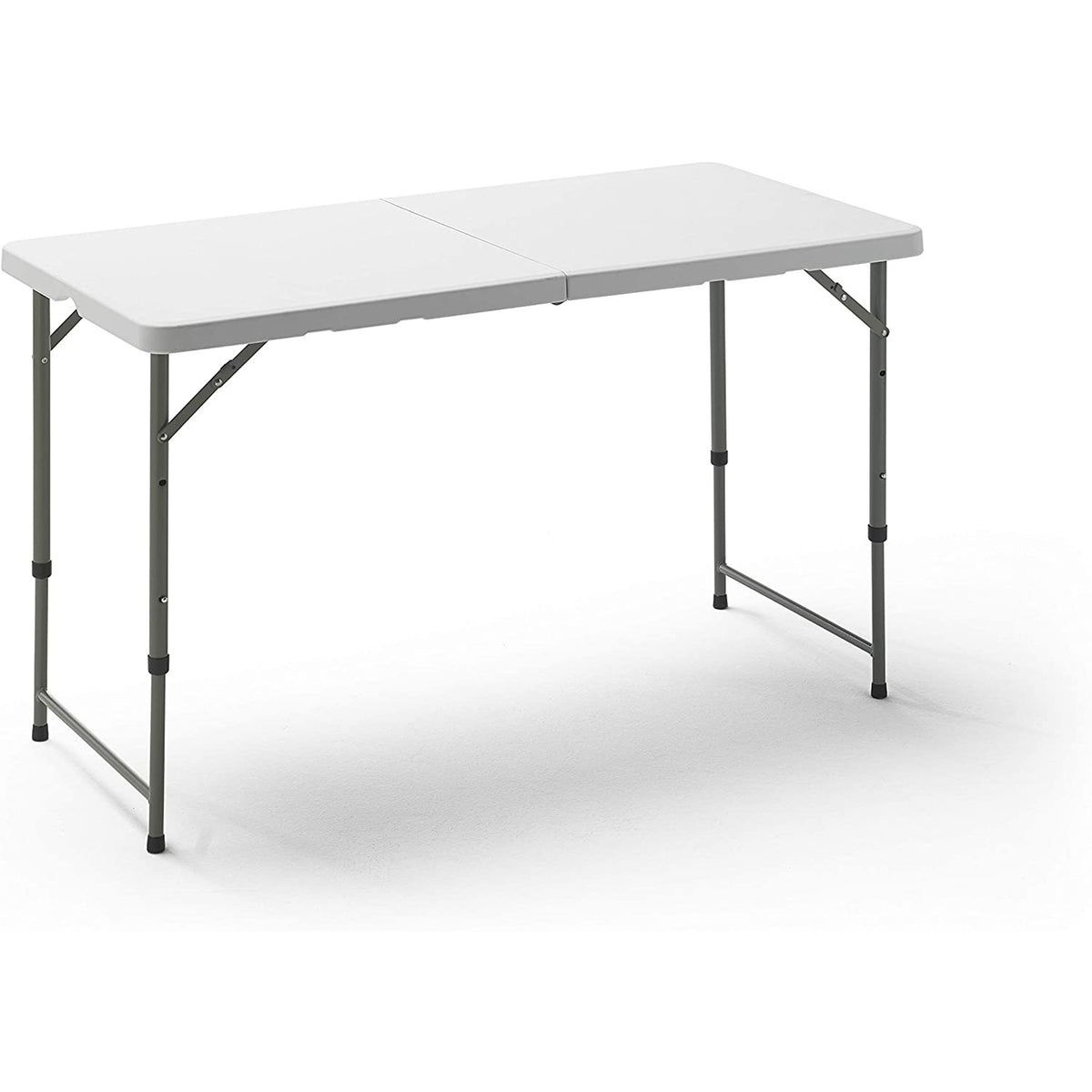 Mesa plegable altura regulable 120x60 cm 52,5-75 cm con asa