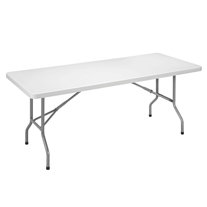 Mesa plegable 180x75x74 cm fijador automático con asa transporte