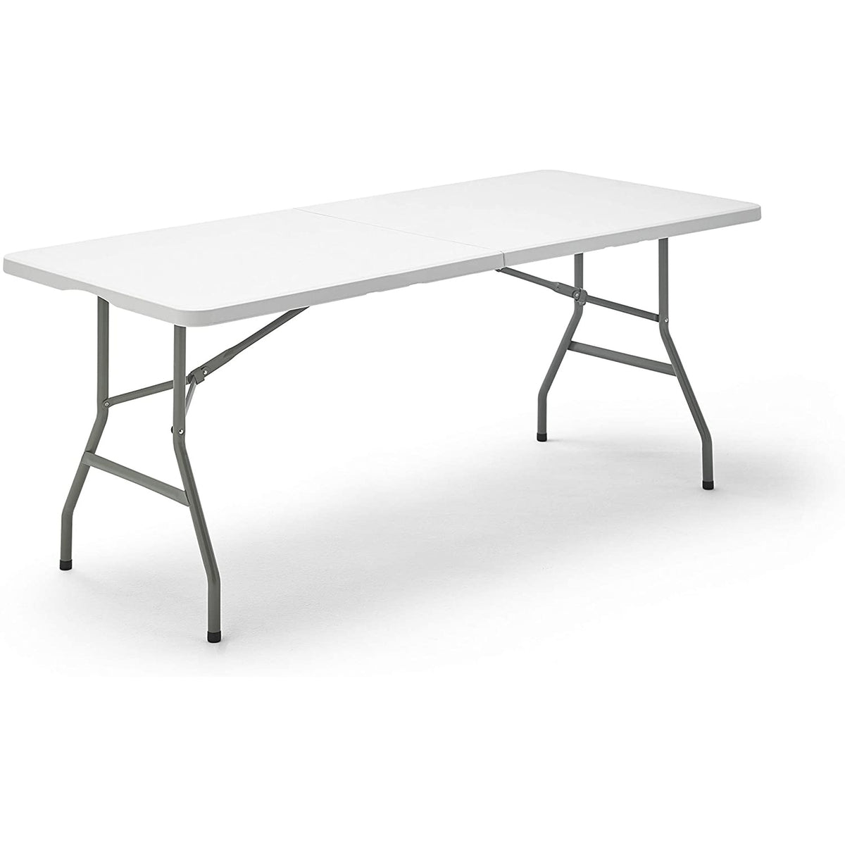 Mesa rectangular plegable 183x76x74 cm sistema compacto con asa