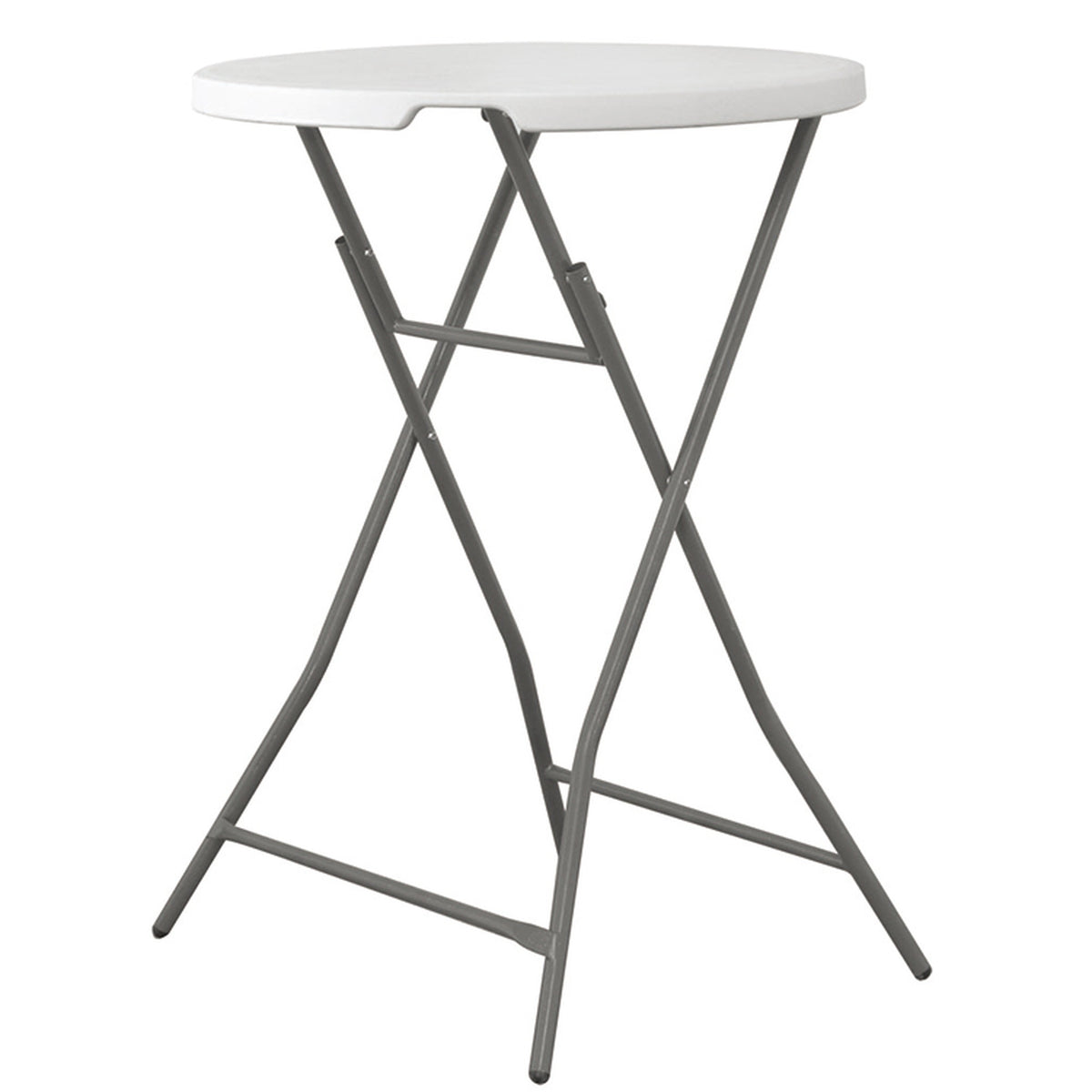 Mesa alta cóctel plegable 80x80x110 cm con asa transporte