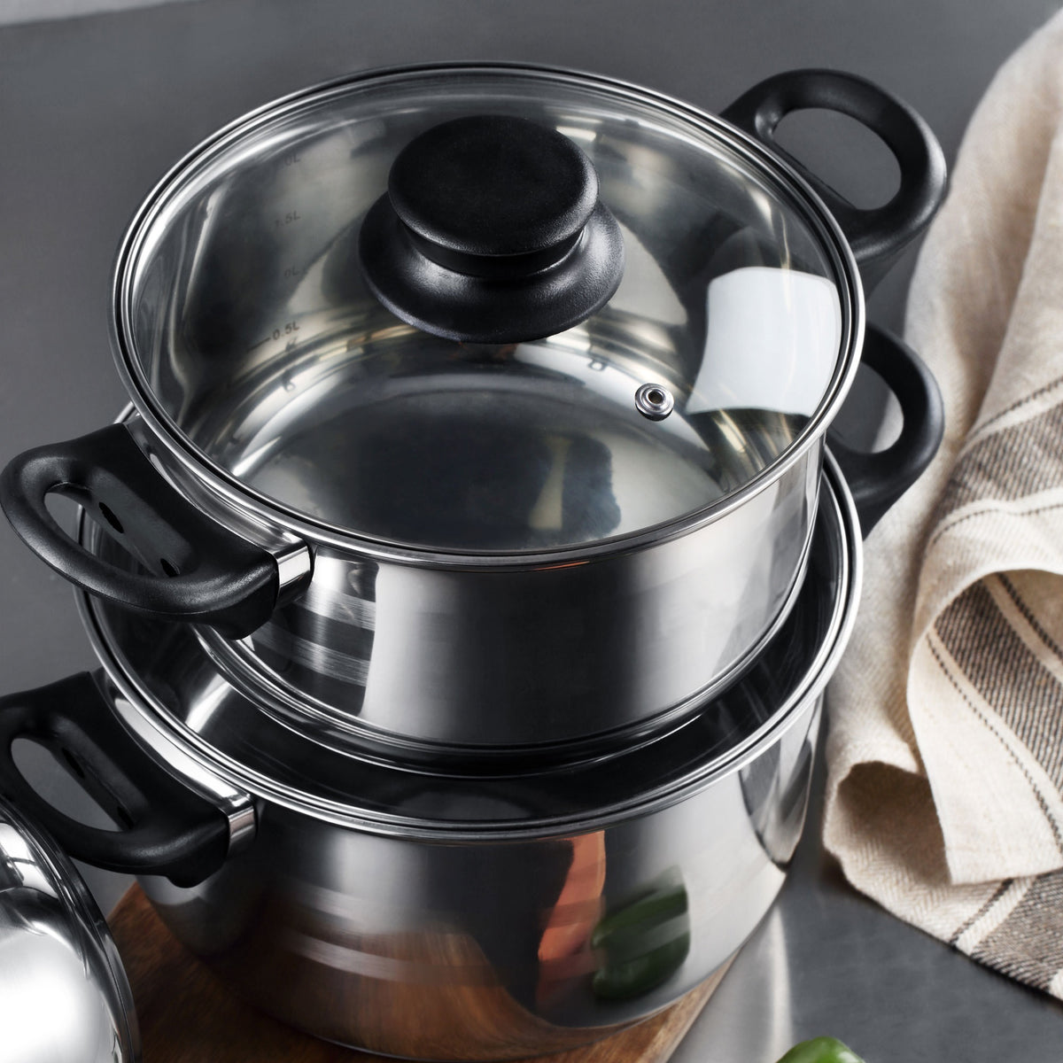 Batería de cocina acero inoxidable 5 pzs casquillo E27 (10)