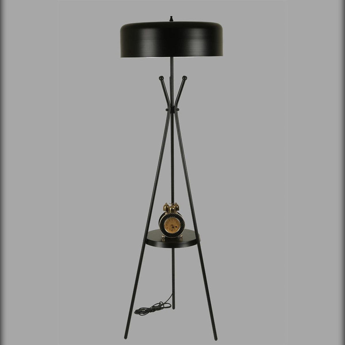 Lámpara de pie metal negro 50x50x165 cm casquillo E27 (2)