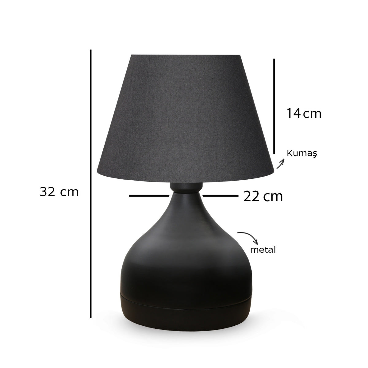 Lámpara de sobremesa antracita 22x14x32 cm decorativa (2)
