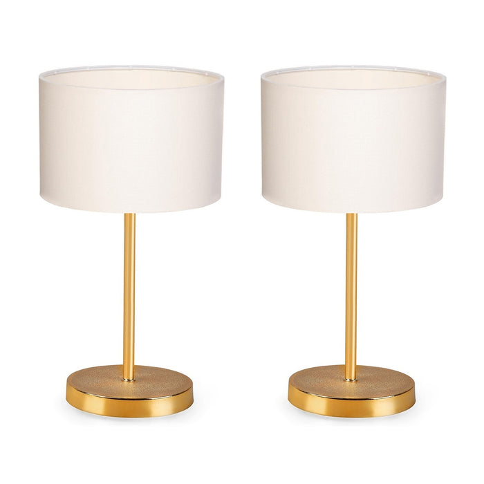 Lámpara de sobremesa crema oro 13x35 cm decorativa
