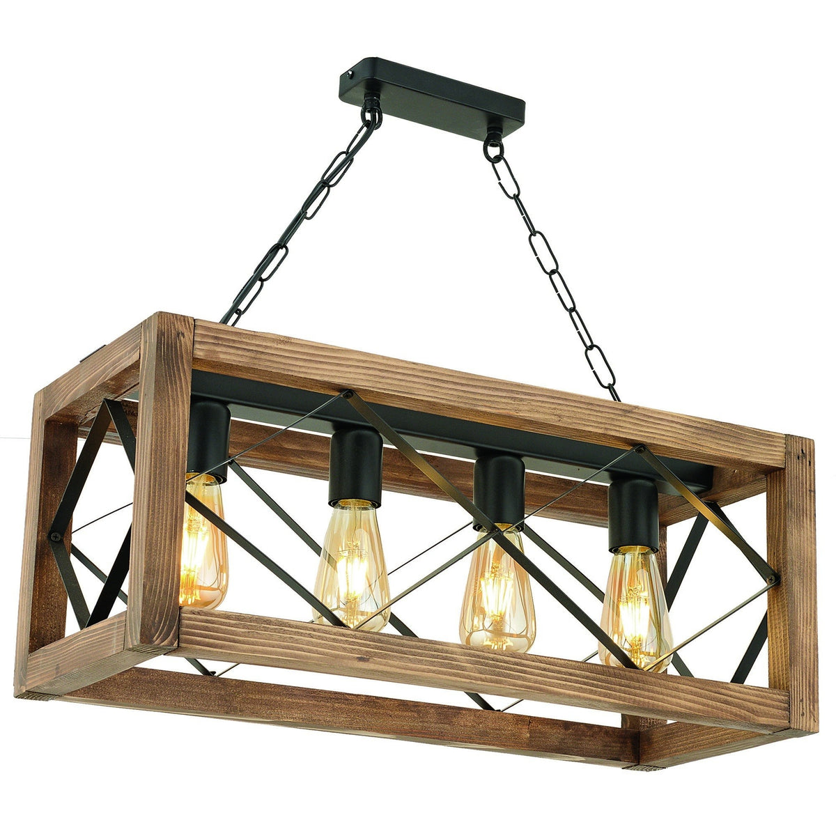 Lámpara de techo nogal negro 60x25x70 cm decorativa