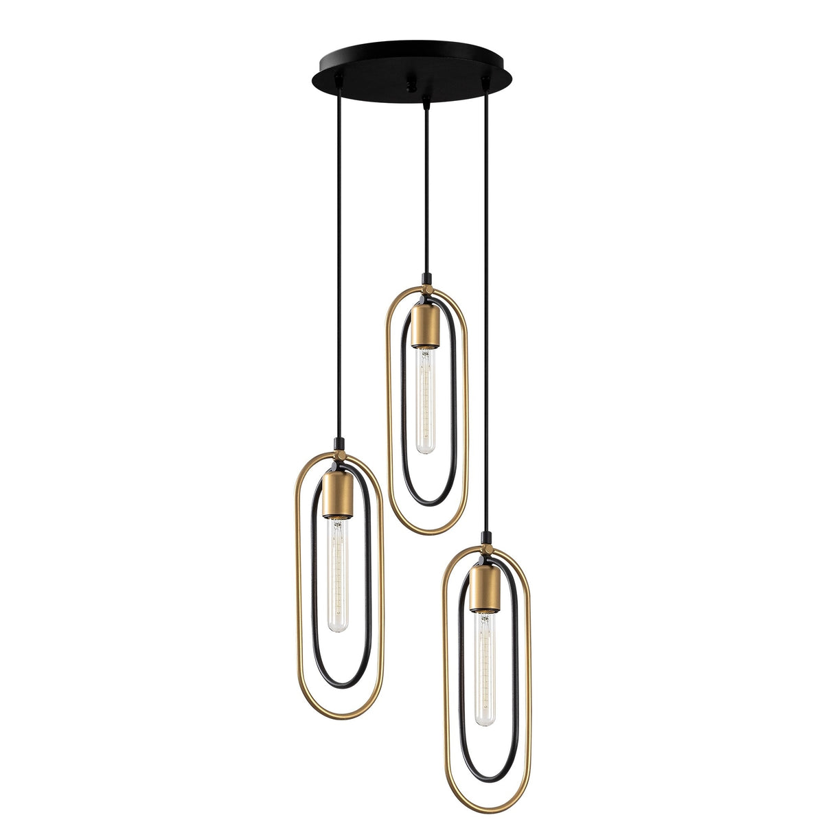 Lámpara de techo negro oro 38x38x132 cm decorativa