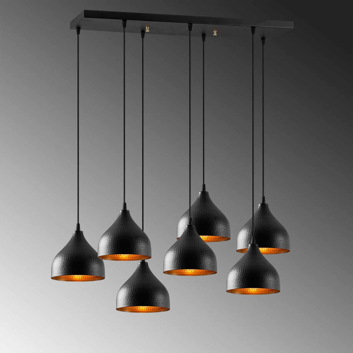 Lámpara de techo negro 88x40x114 cm decorativa (6)