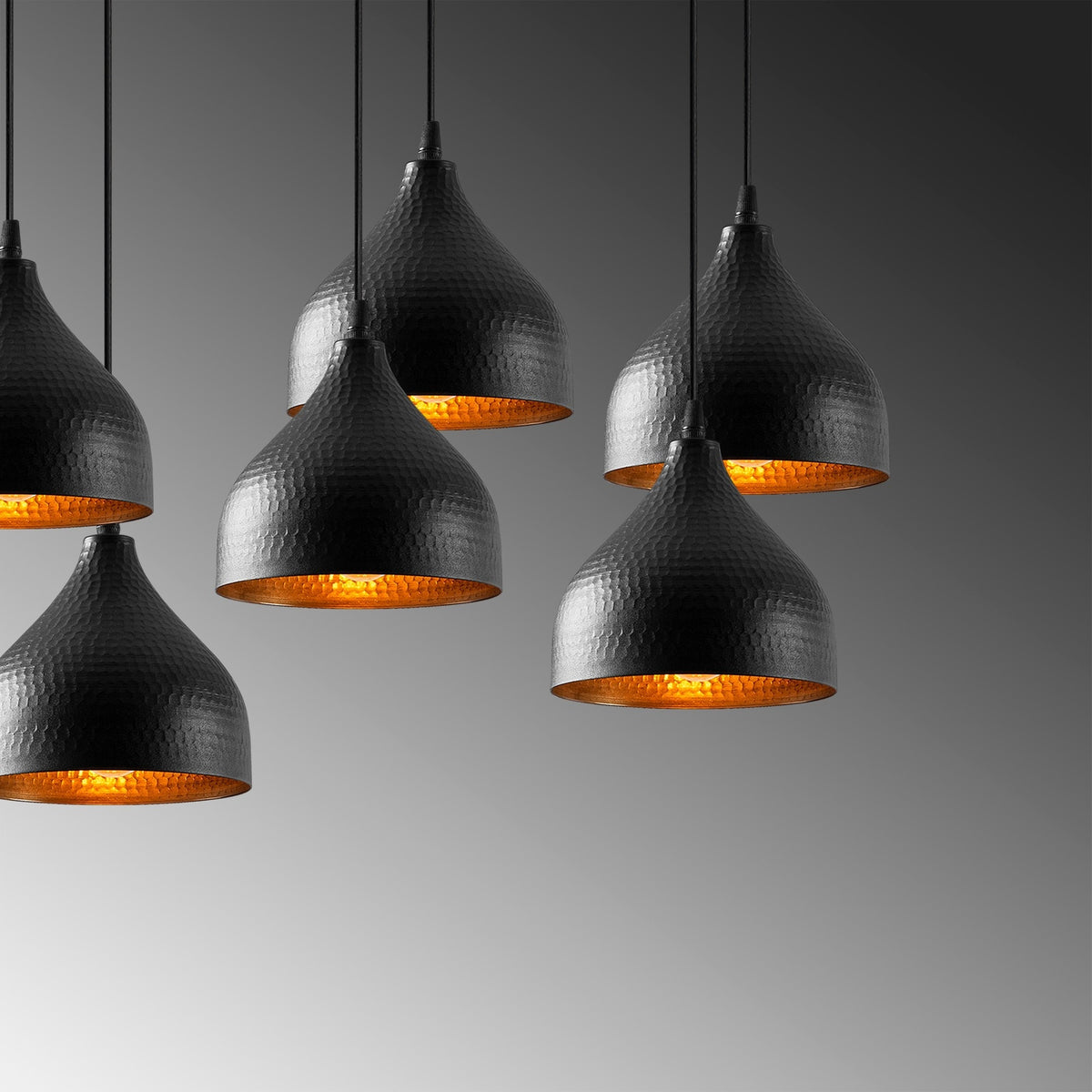 Lámpara de techo negro 88x40x114 cm decorativa (7)
