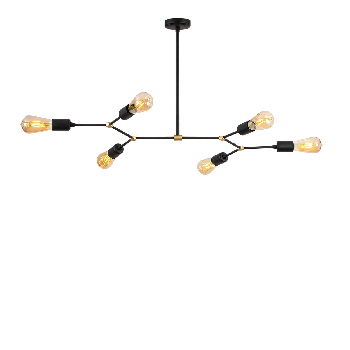 Lámpara de techo negro 95x48x48 cm decorativa (3)