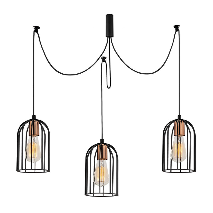 Lámpara de techo negro 104x14x111 cm decorativa