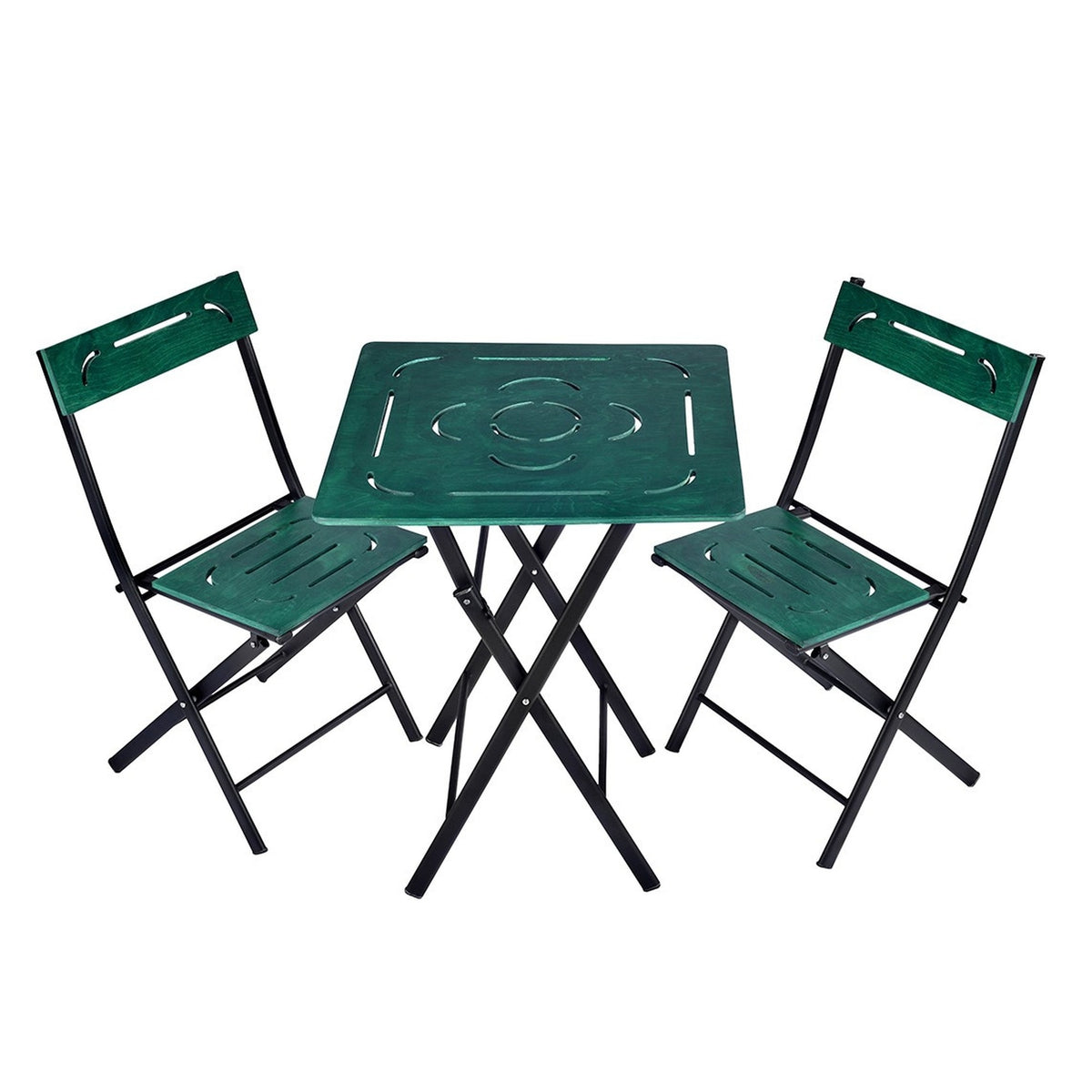Set mesa y sillas de jardín 3 pzs verde