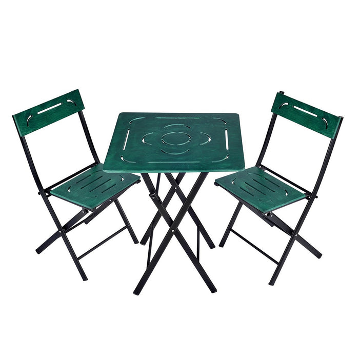 Set mesa y sillas de jardín 3 pzs verde