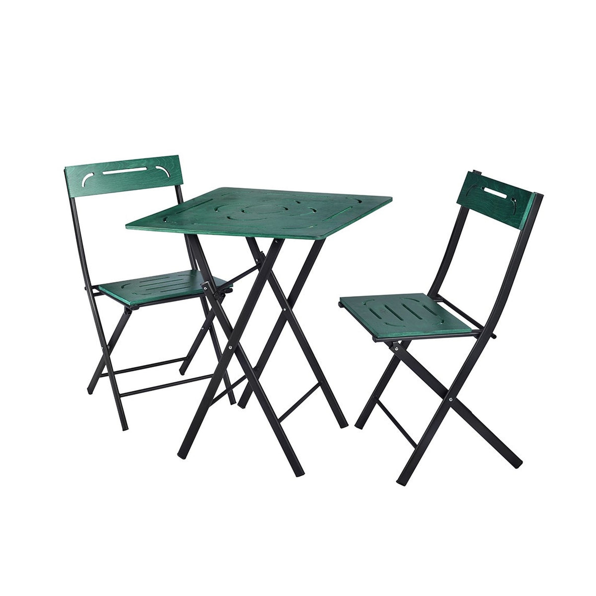Set mesa y sillas de jardín 3 pzs verde (5)