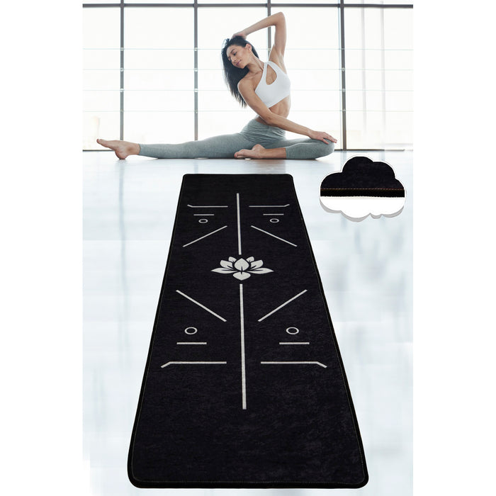 Alfombra de yoga negra antideslizante