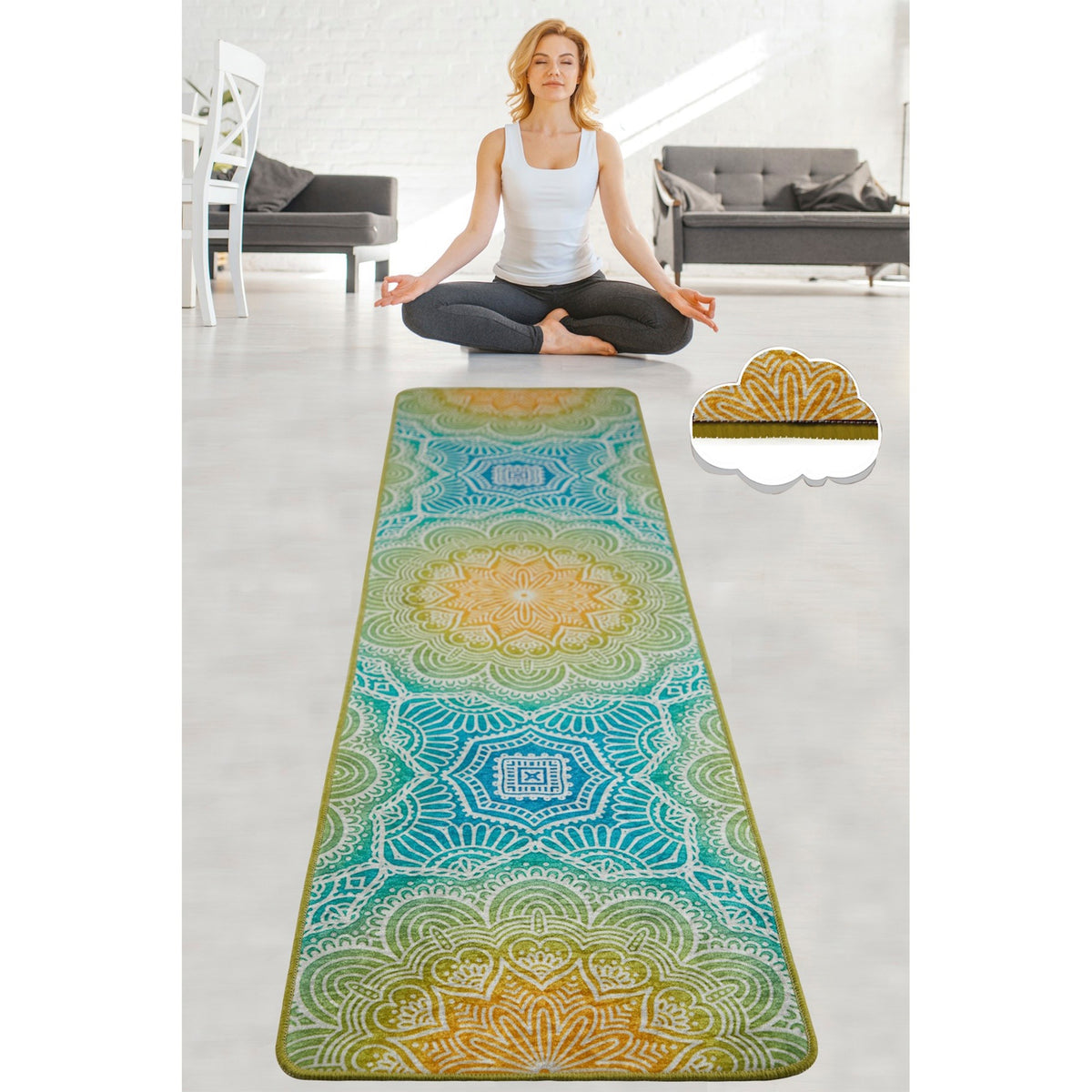 Alfombra de yoga azul antideslizante (2)