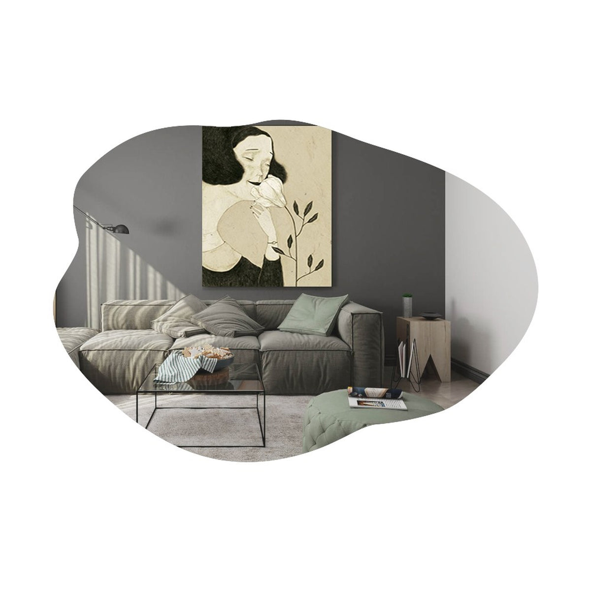 Espejo decorativo de baño forma de nube (5)