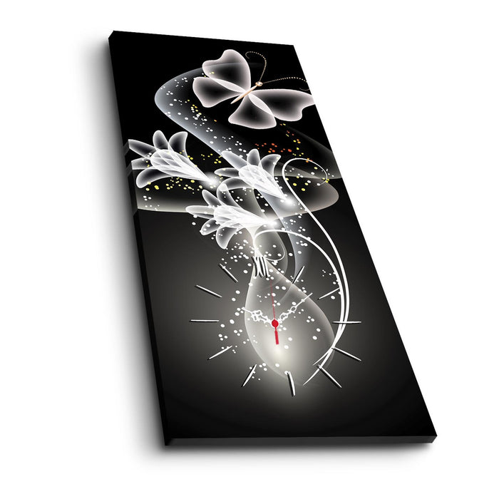 Reloj de pared lienzo decorativo estilo flores fantasía