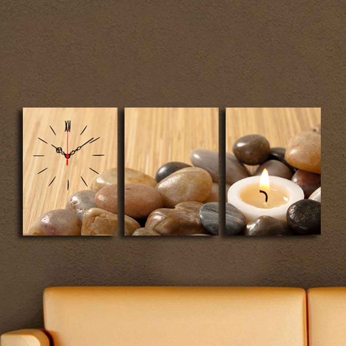 Reloj de pared lienzo decorativo 3 pzs estilo zen (4)